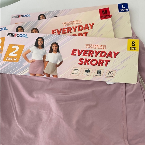 32 COOL Youth Everyday Skort 2Pack Pink Size M10/12 / Z4 - Picture 7 of 8
